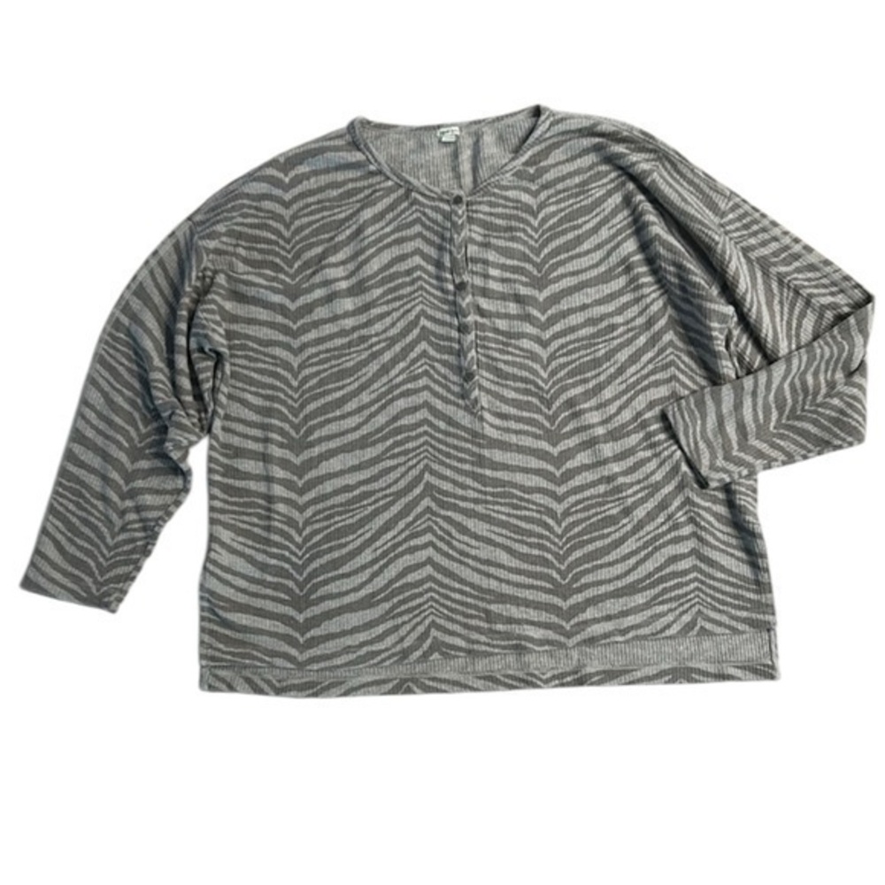 Aerie gray zerba thermal long sleeve henley shirt size XL